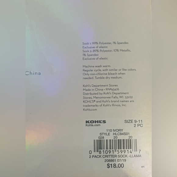 Lauren Conrad Llama Novelty Socks 2pc New in Box - Picture 3 of 4